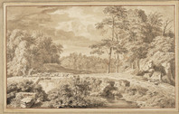 R+ 017
<br/>
Boomrijk Landschap met herders die schapen opdrijven
<br/>
<em>Glauber, Johannes (1646-1726)</em>